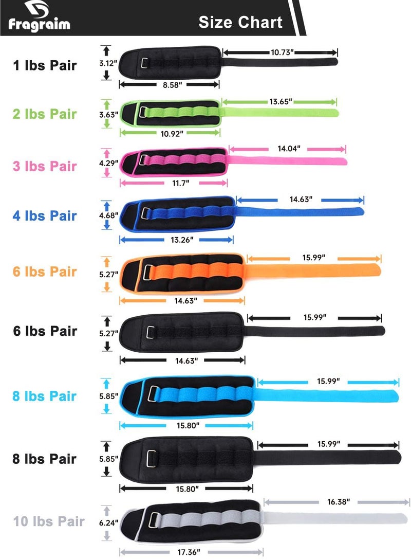 Fragraim Ankle Weights for Women  Men and Kids - 2 LBS x 2 Strength Training Wrist/Leg/Arm Weight with Adjustable Strap for Jogging  Gymnastics  Aerobics  Physical Therapy (Blue) - Image 5